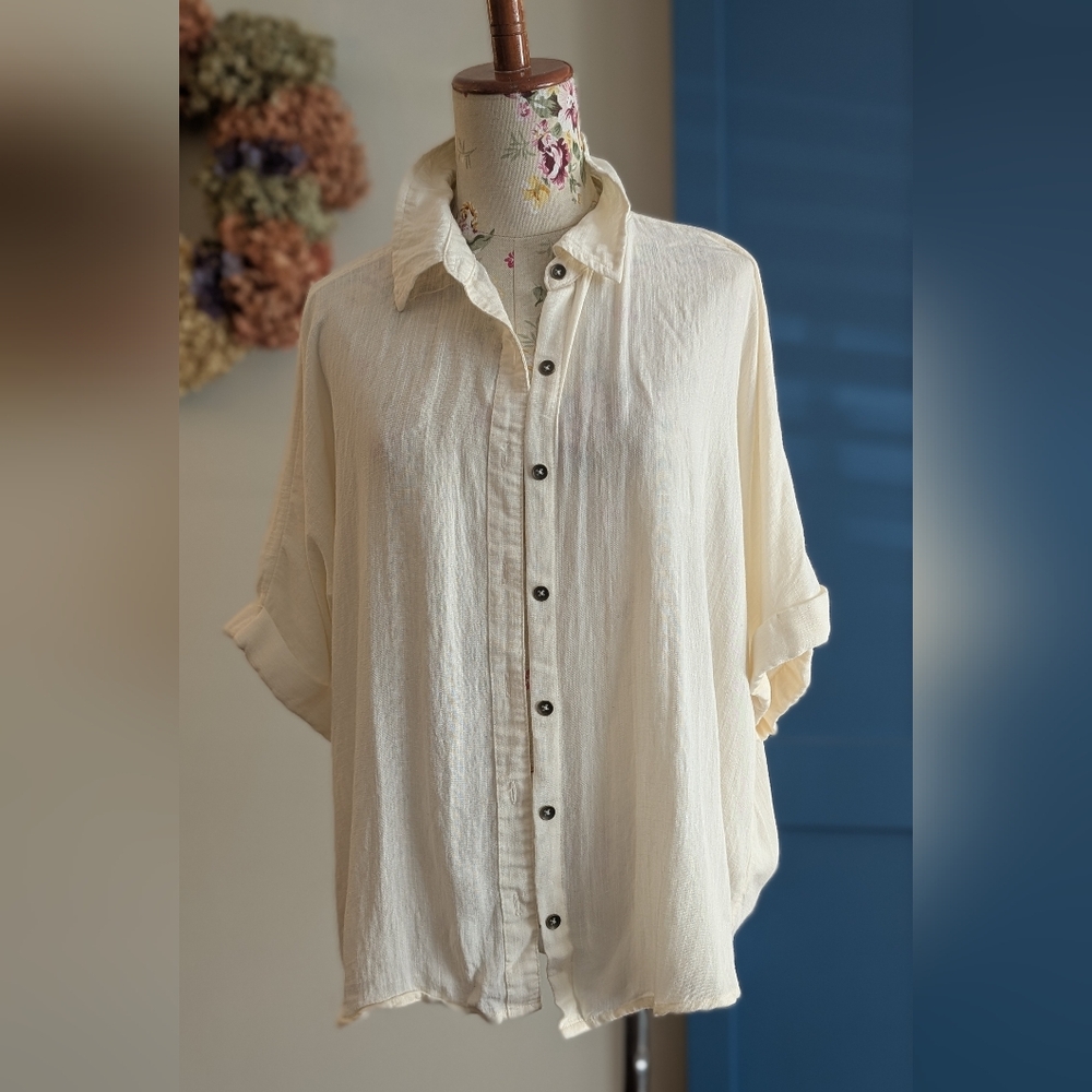Maurices Soft Cream Fabric Top